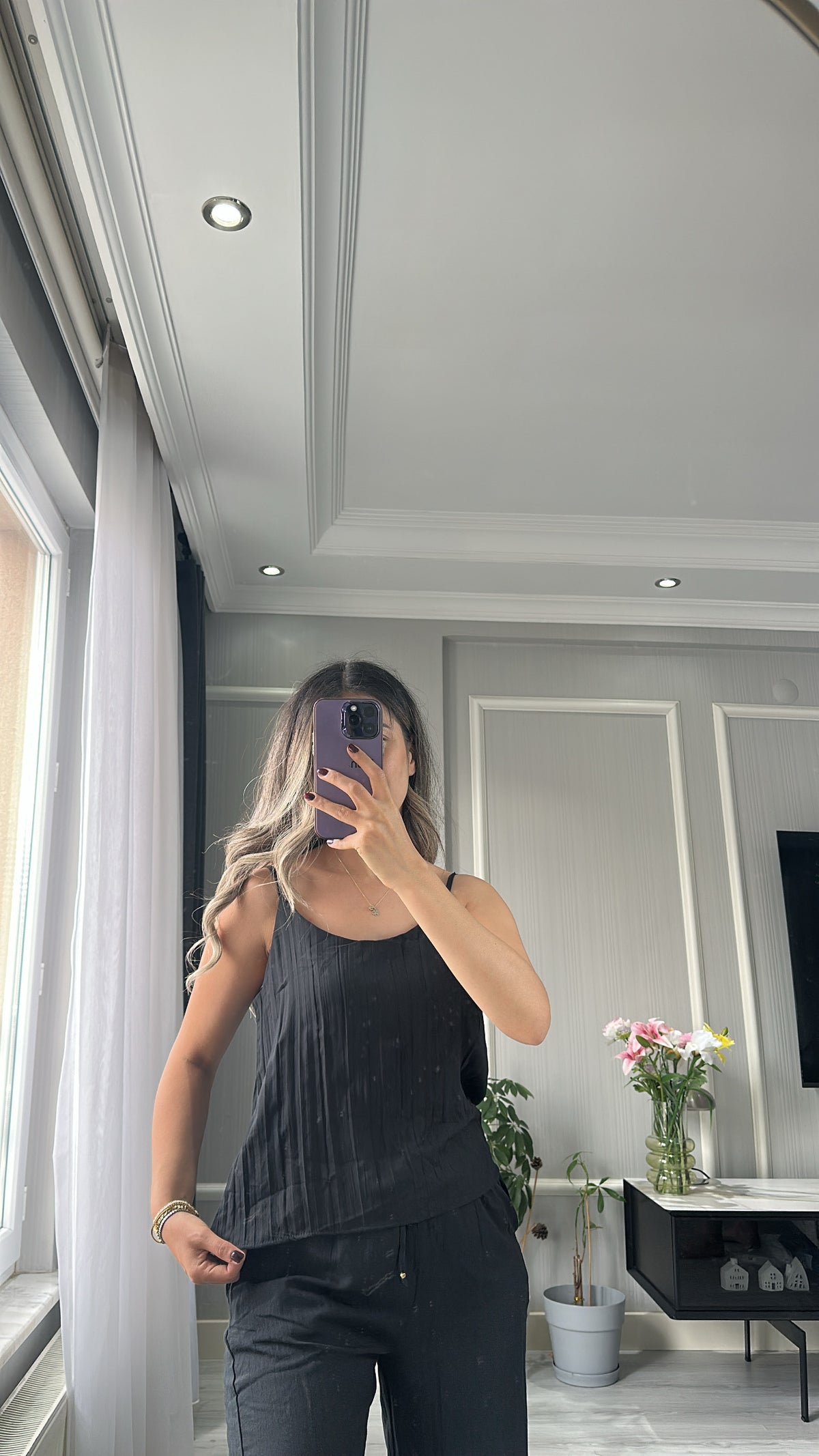 Askılı Bluz — Siyah